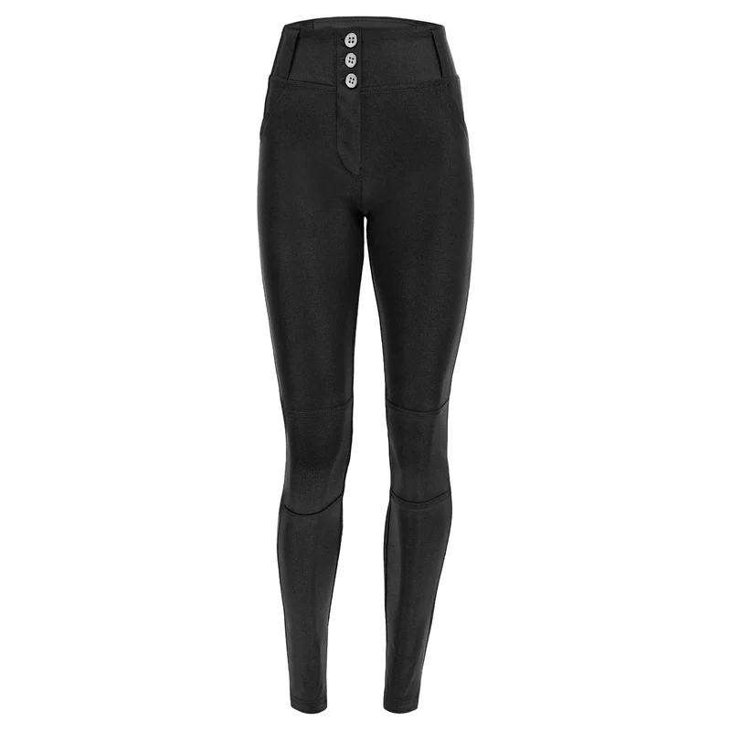 WR.UP Push-Up High Waist Skinny Vegan Leather Pant Python Style - Black