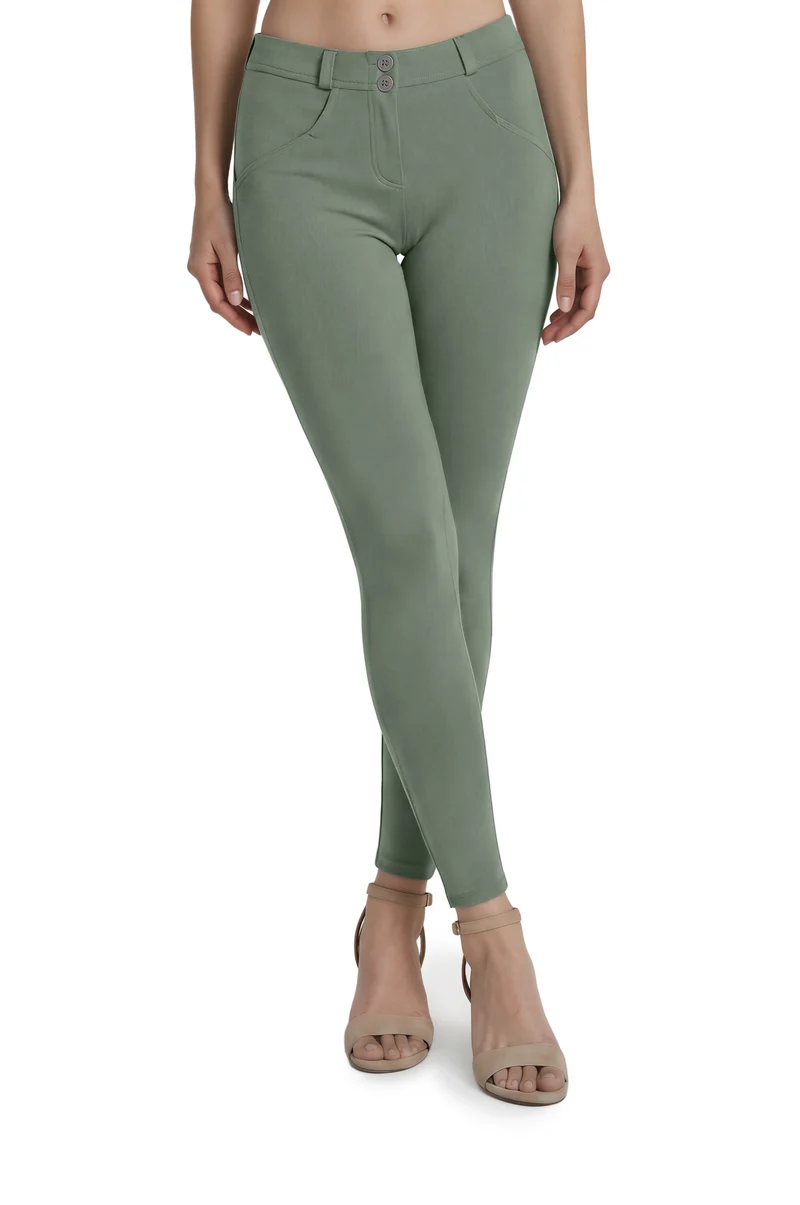 WR.UP Push-Up Regular Waist Skinny Pants - Iceberg Green