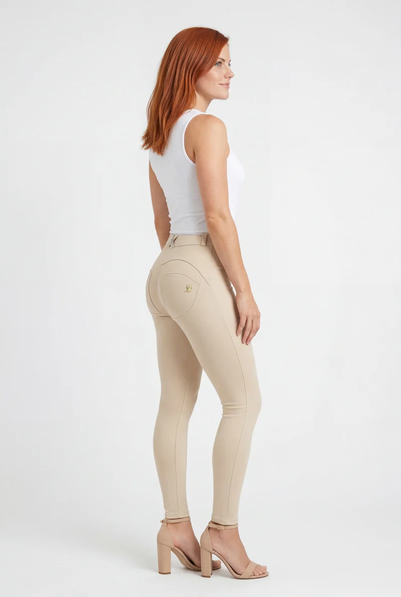 WR.UP Push-Up High Waist Skinny Pants - Rainy Day Beige