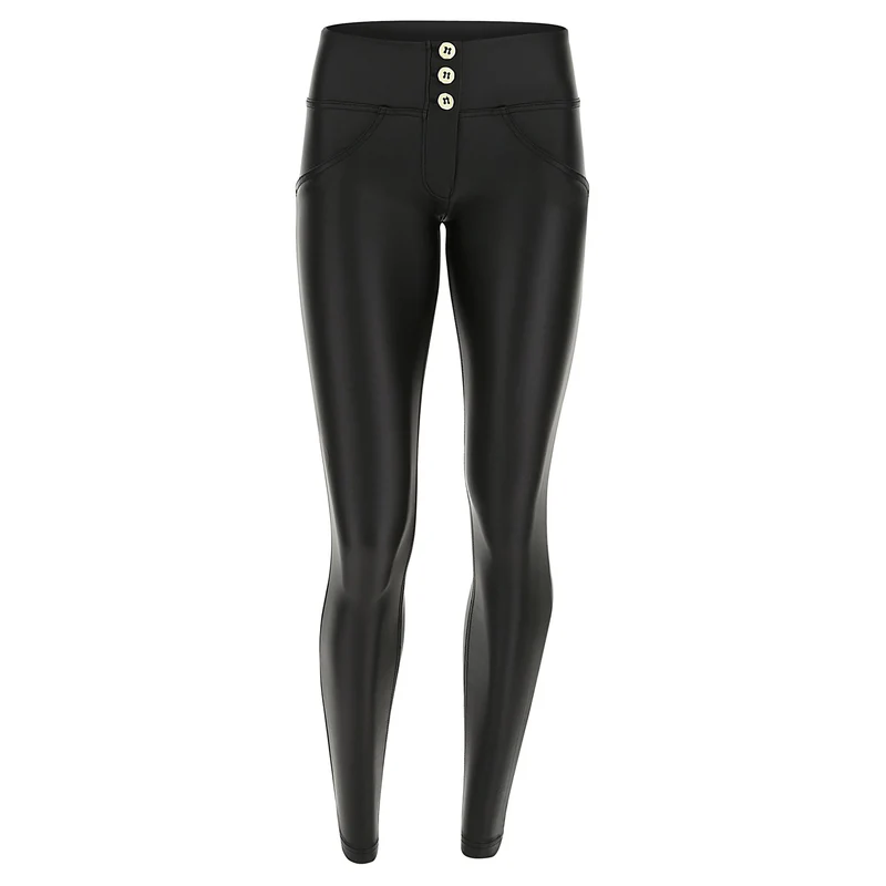 WR.UP Push-Up Mid Waist Skinny Vegan Leather Pant - Black