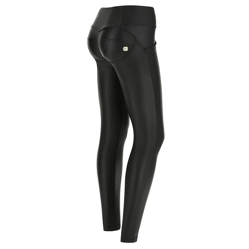WR.UP Push-Up Mid Waist Skinny Vegan Leather Pant - Black