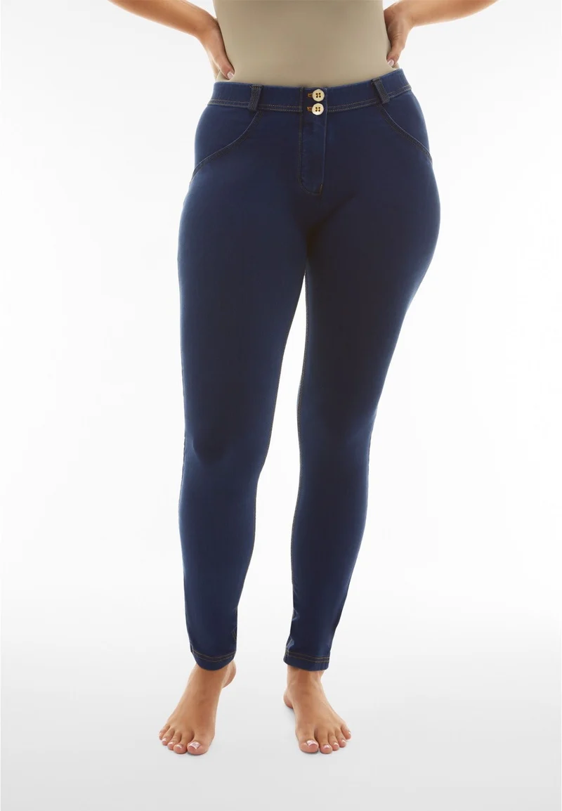 WR.UP Push-Up Regular Waist Skinny Tencel - Denim Dark Blue - Yellow Seam