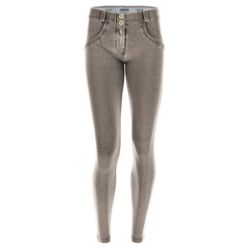 WR.UP Push-Up Regular Waist Skinny 7/8 Denim Jeans - Denim Gray - Black Seam