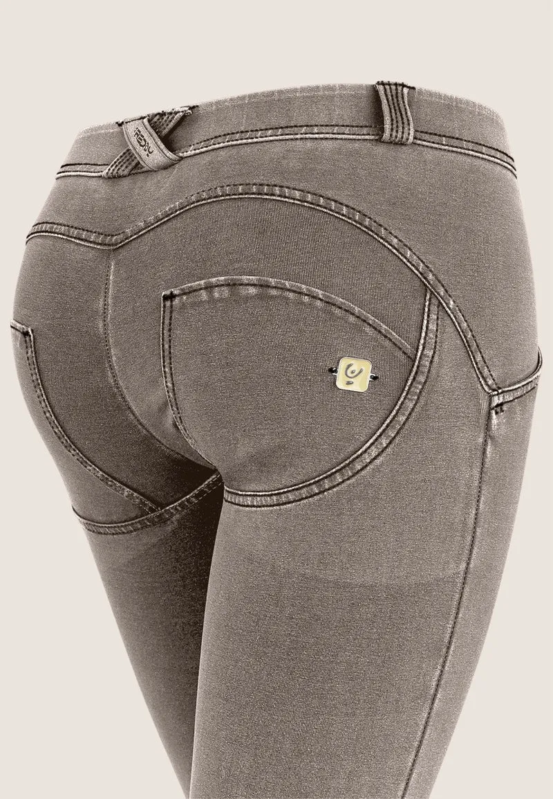 WR.UP Push-Up Regular Waist Skinny 7/8 Denim Jeans - Denim Gray - Black Seam