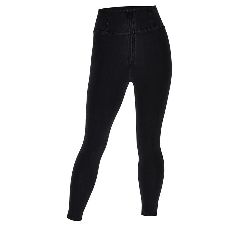 WR.UP Curvy Push-Up High Waist Skinny 7/8 Denim Jeans - Denim Black - Black Seam