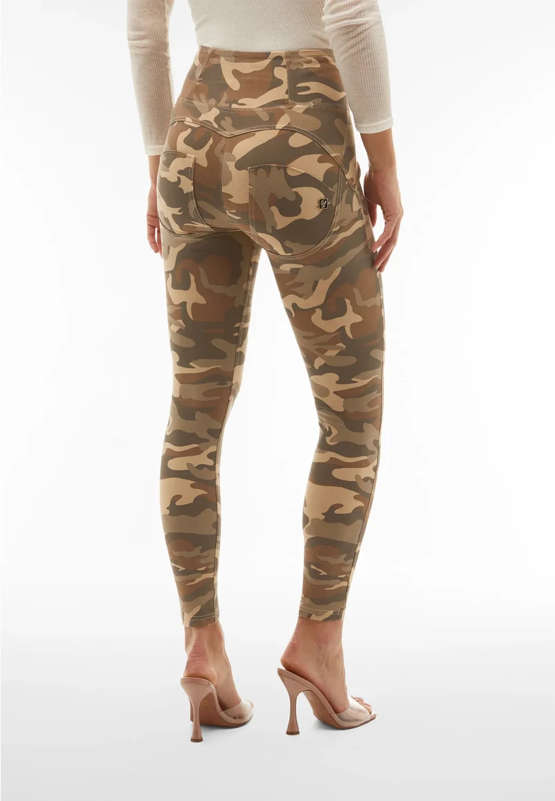 WR.UP Push-Up High Waist Skinny 7/8 Camouflage Pant With Front Seam - Mimetic Beige