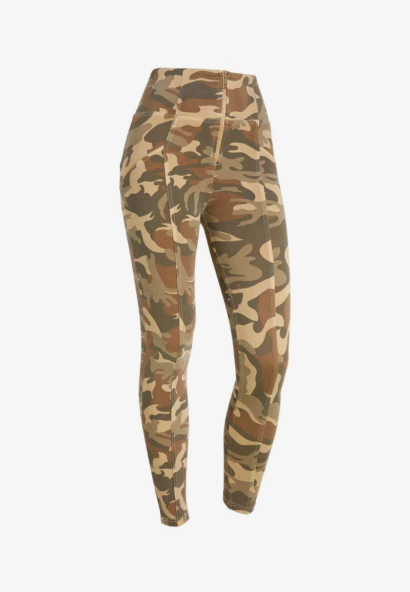 WR.UP Push-Up High Waist Skinny 7/8 Camouflage Pant With Front Seam - Mimetic Beige