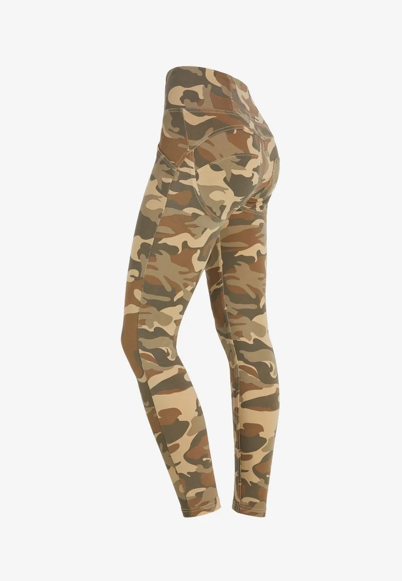 WR.UP Push-Up High Waist Skinny 7/8 Camouflage Pant With Front Seam - Mimetic Beige