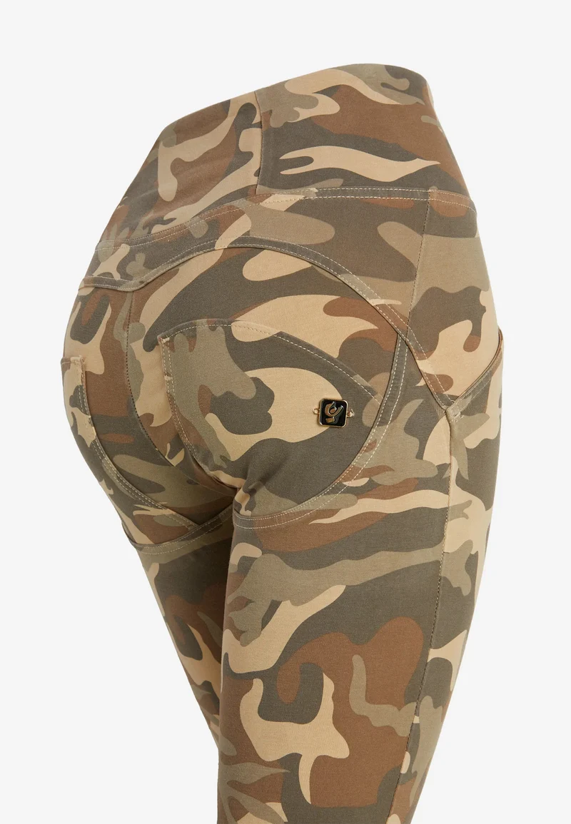 WR.UP Push-Up High Waist Skinny 7/8 Camouflage Pant With Front Seam - Mimetic Beige