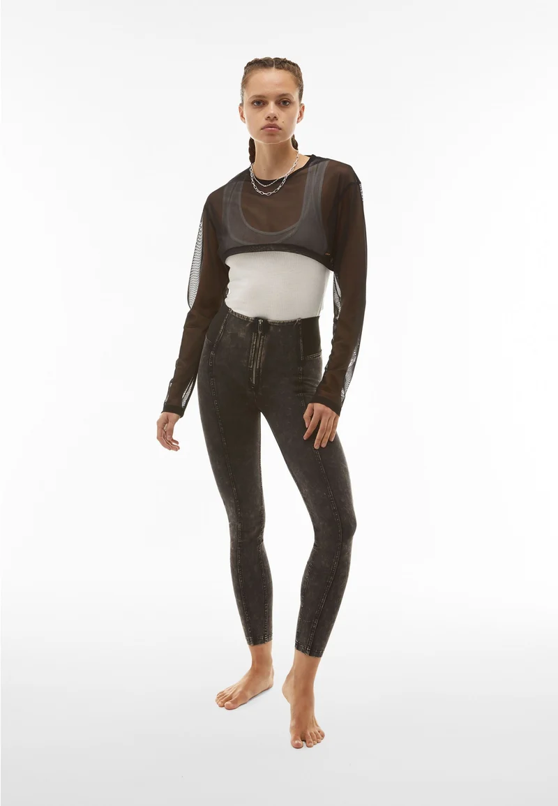 WR.UP Push-Up High Waist Skinny Vegan Leather Pant Python Style - Black