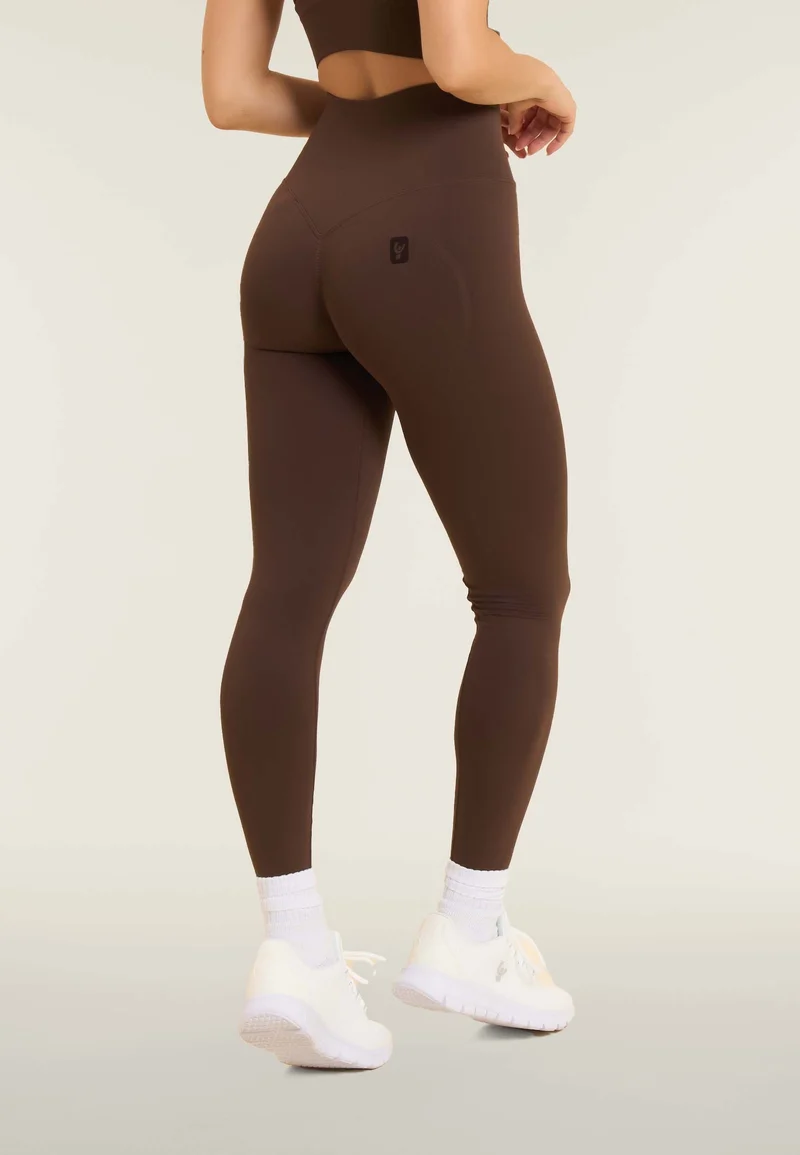 Seamless Push-Up High Waist Skinny 7/8 Leggings - Demitasse Brown - Made in Italy