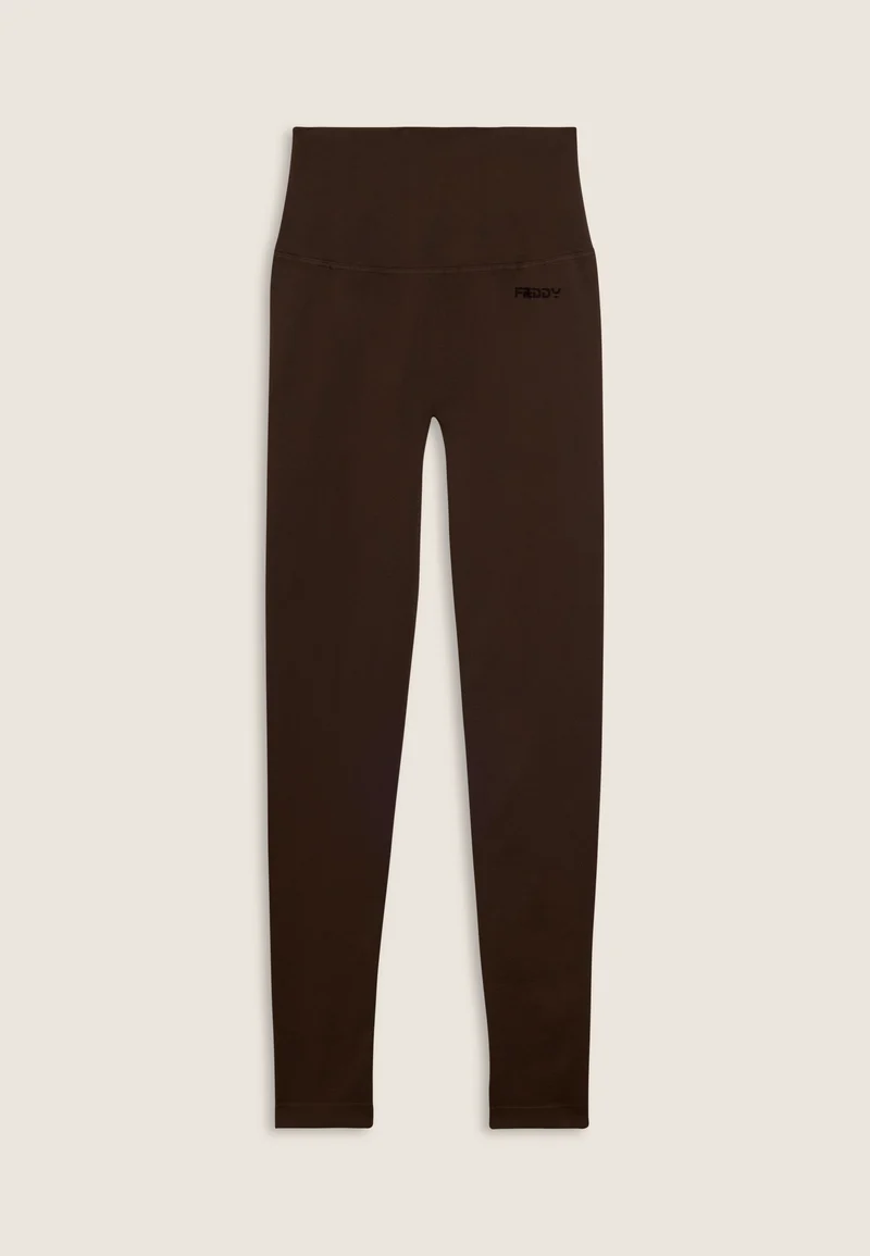 Seamless Push-Up High Waist Skinny 7/8 Leggings - Demitasse Brown - Made in Italy