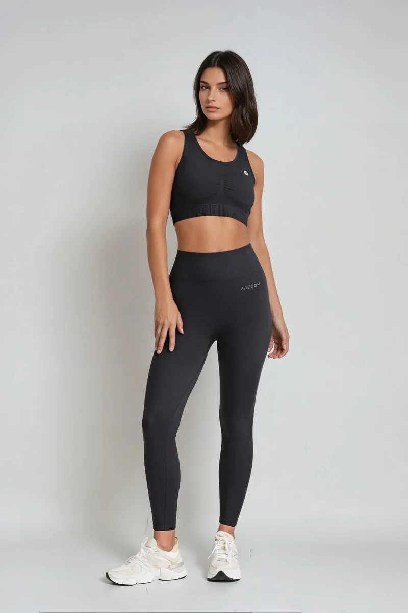 Seamless Push-Up High Waist Skinny Leggings - Black