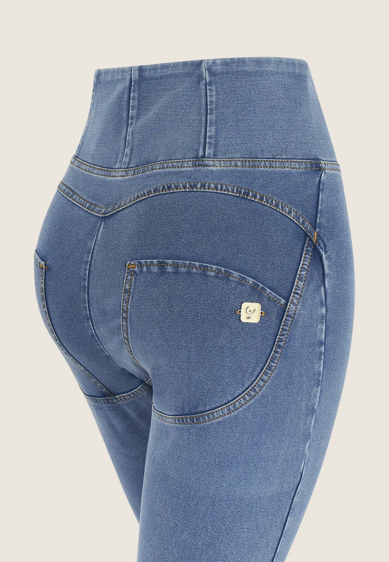 WR.UP Curvy Push-Up High Waist Skinny 7/8 Denim Jeans - Denim Light Blue - Yellow Seam