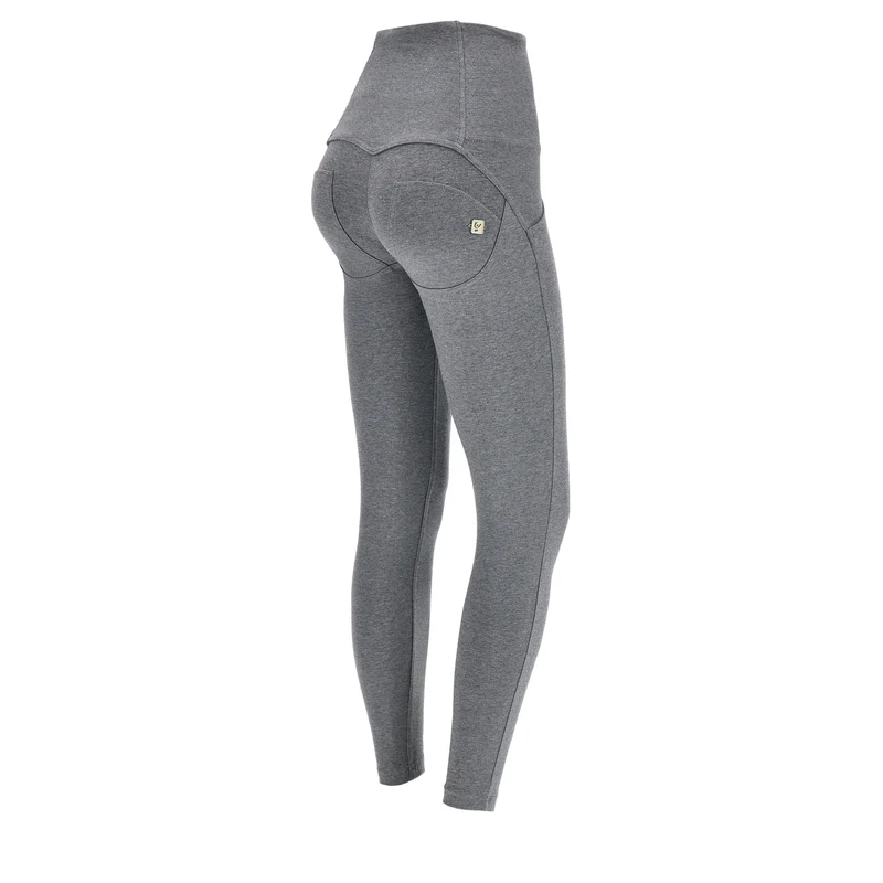 WR.UP Push-Up Button High Waist Skinny Pants - Medium Mélange Gray