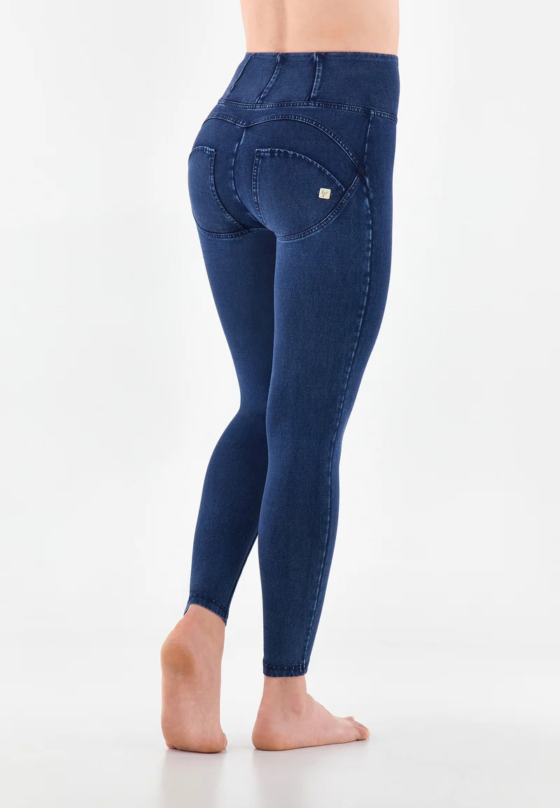 WR.UP Push-Up High Waist Skinny 7/8 Denim Jeans - Denim Dark Blue - Blue Seam