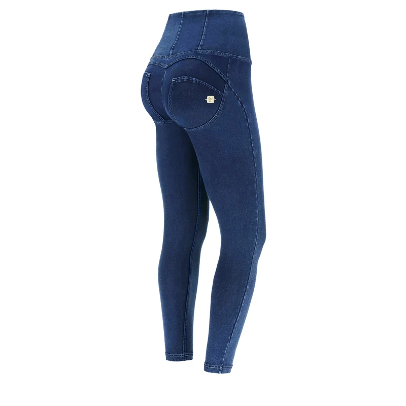 WR.UP Push-Up High Waist Skinny 7/8 Denim Jeans - Denim Dark Blue - Blue Seam