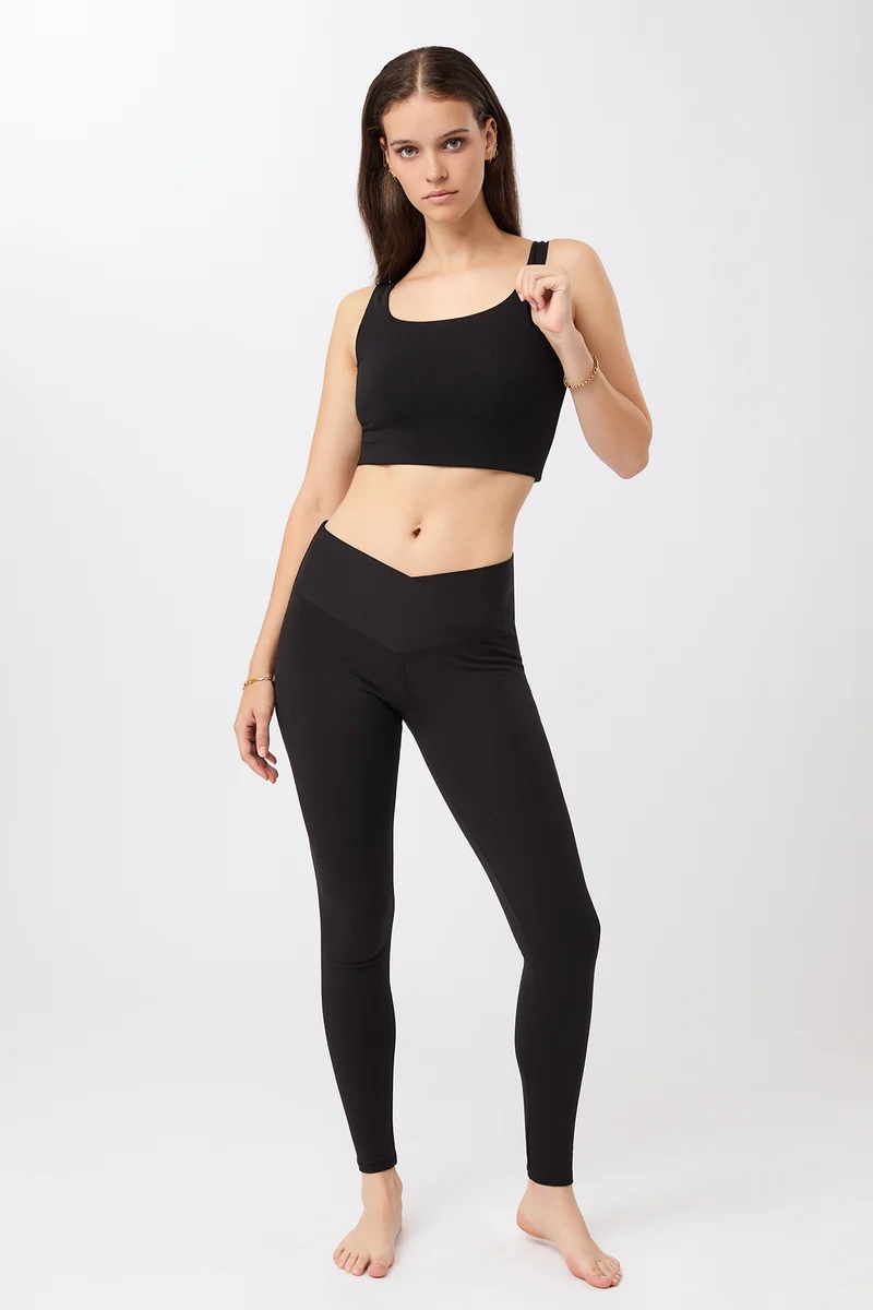 Wrap Legging - Black, GOTS