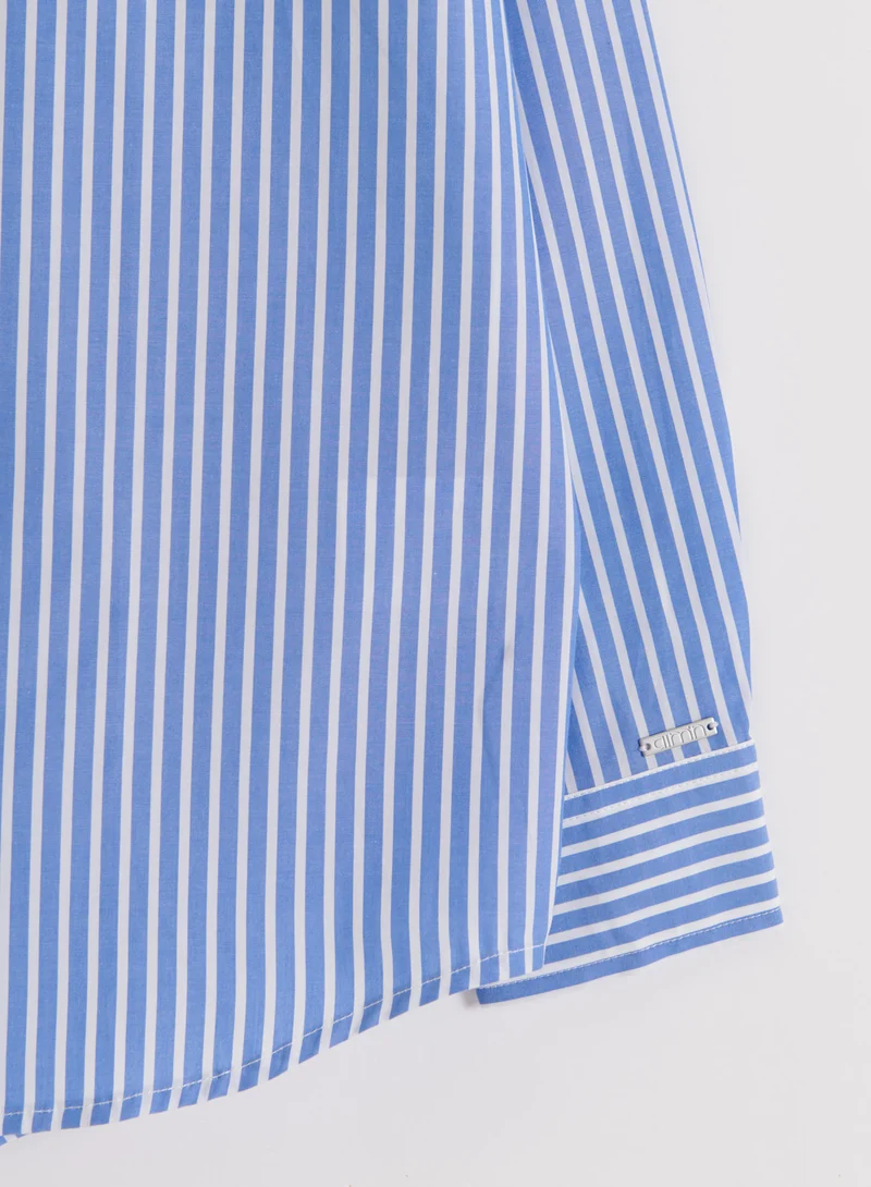 Blue Stripe Poplin Shirt