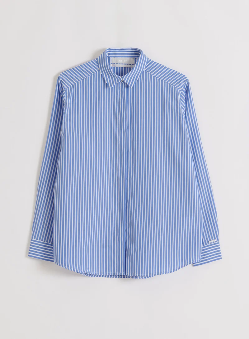 Blue Stripe Poplin Shirt
