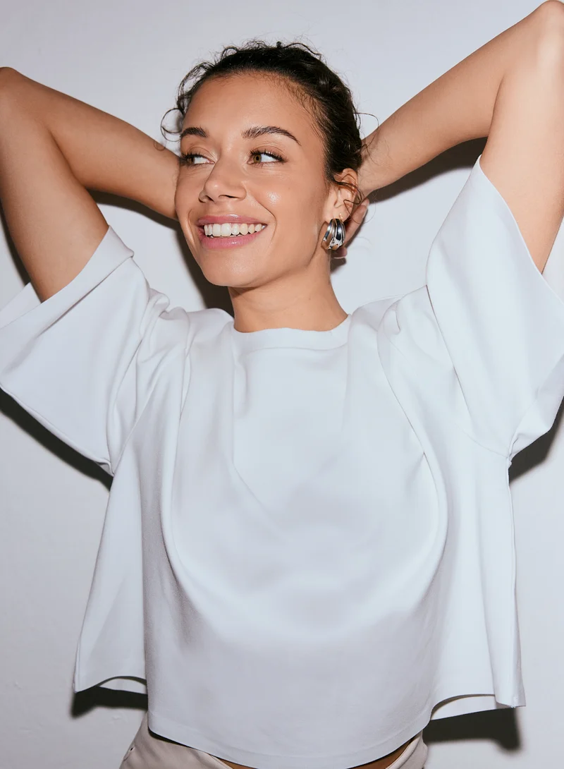 White Luxe Boxy Short Sleeve