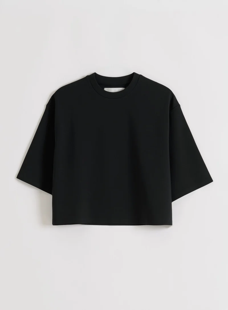 Black Luxe Boxy Short Sleeve