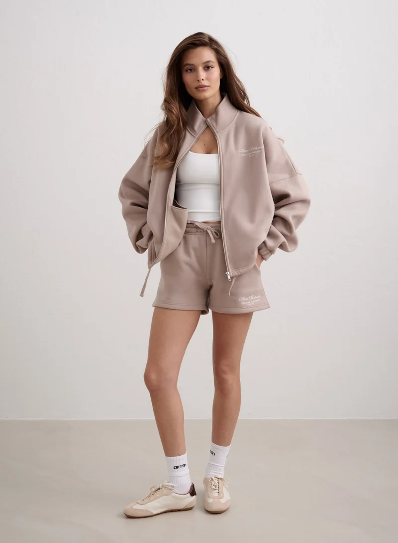 Dark Clay Script Sweat Shorts