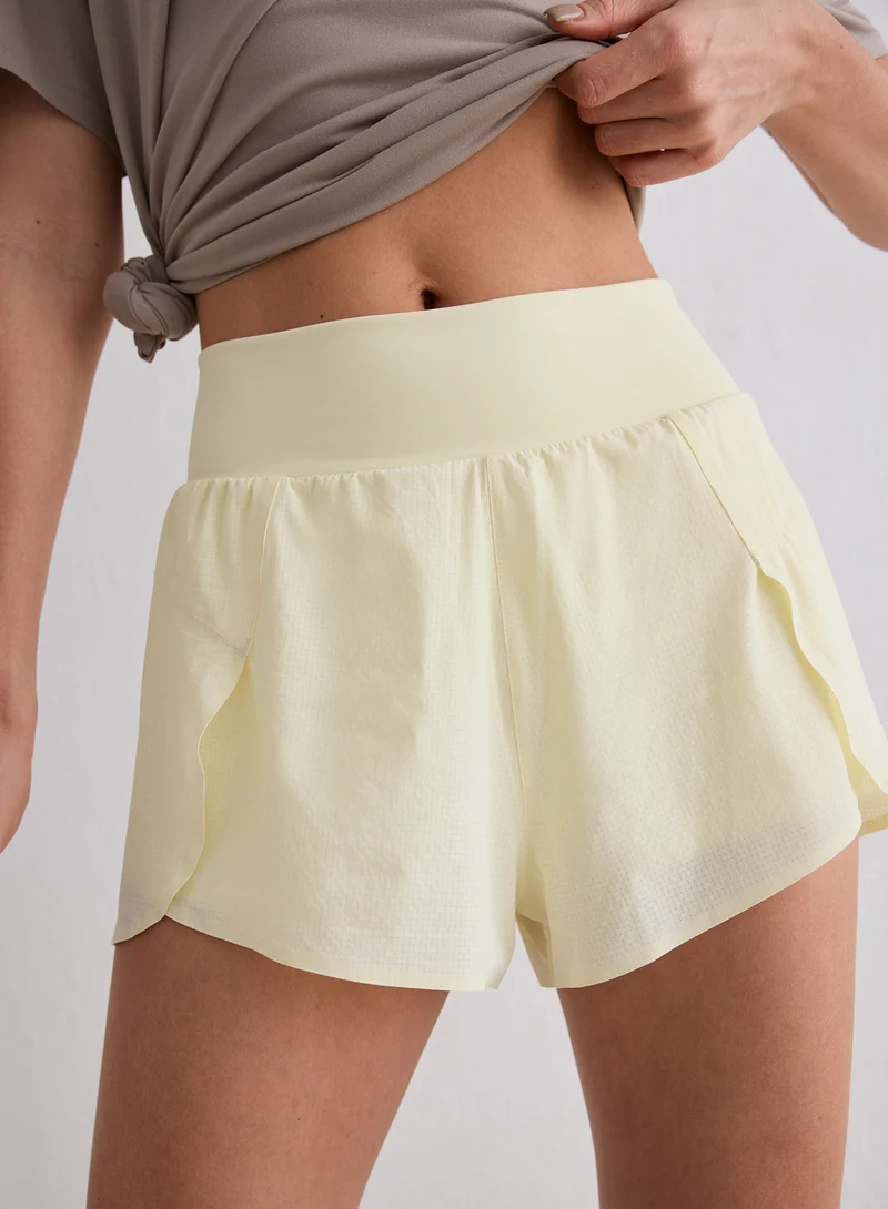 Lemon White Running Shorts