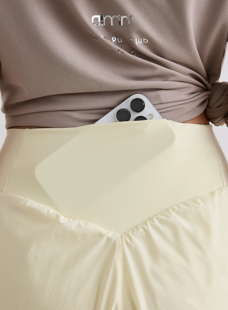 Lemon White Running Shorts