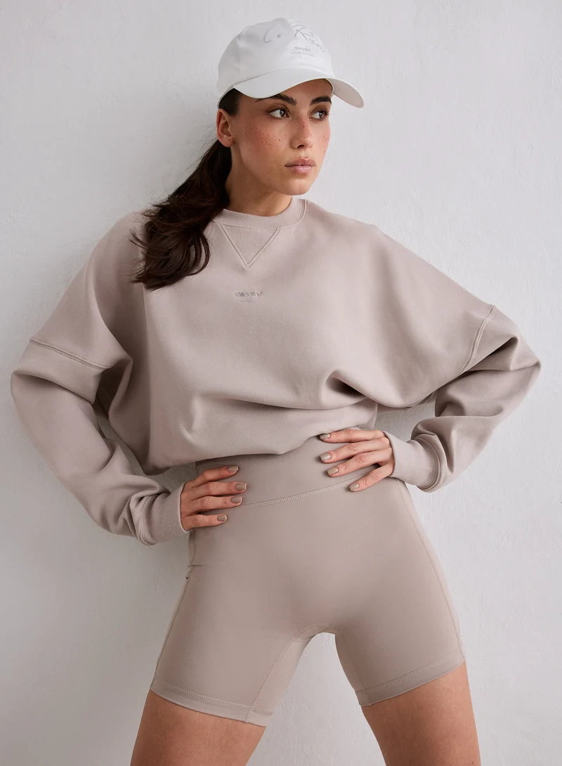 Dark Clay Running Midi Biker Shorts