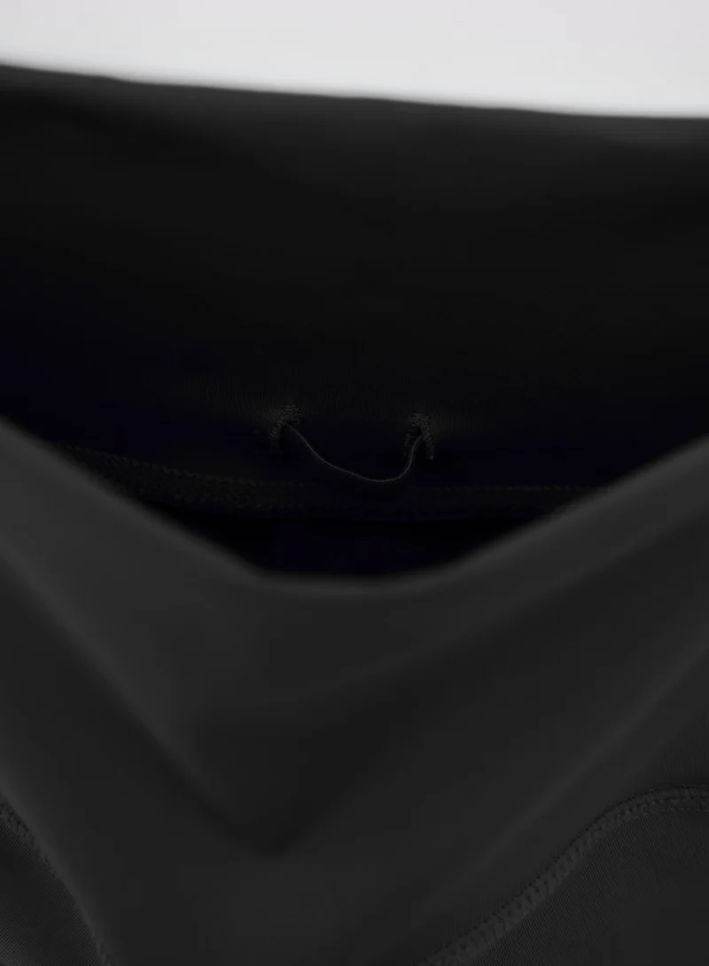 Black Running Midi Biker Shorts