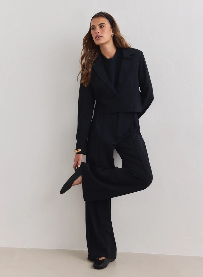 Black Luxe Relaxed Tailored Pants