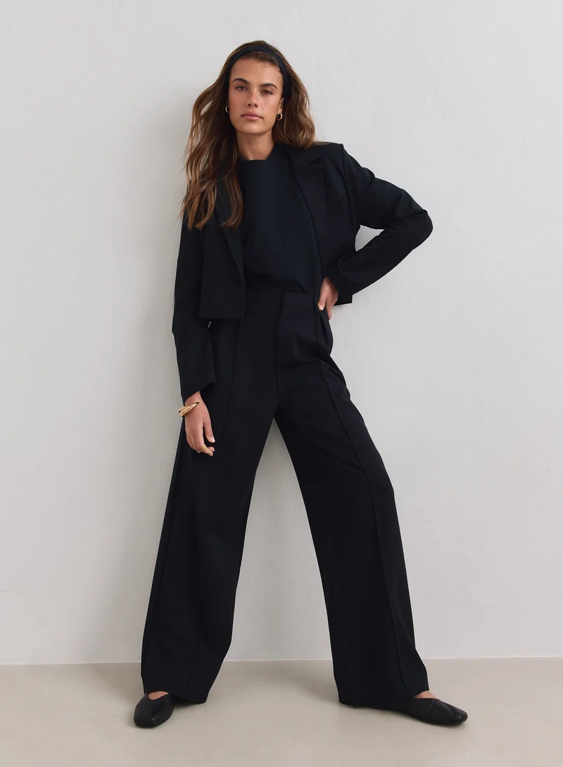Black Luxe Relaxed Tailored Pants