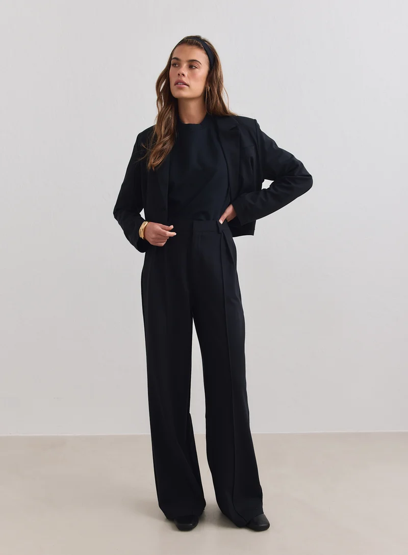 Black Luxe Relaxed Tailored Pants