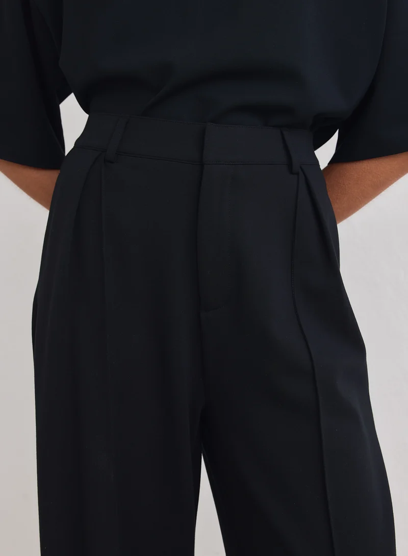 Black Luxe Relaxed Tailored Pants