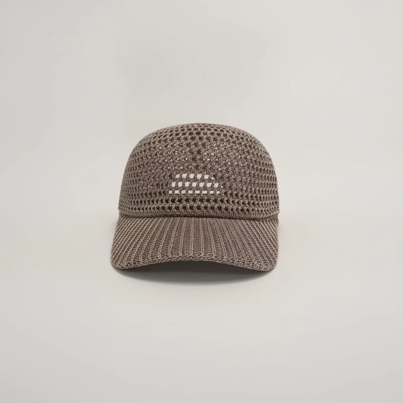 Cappello donna baseball effetto uncinetto - Beige