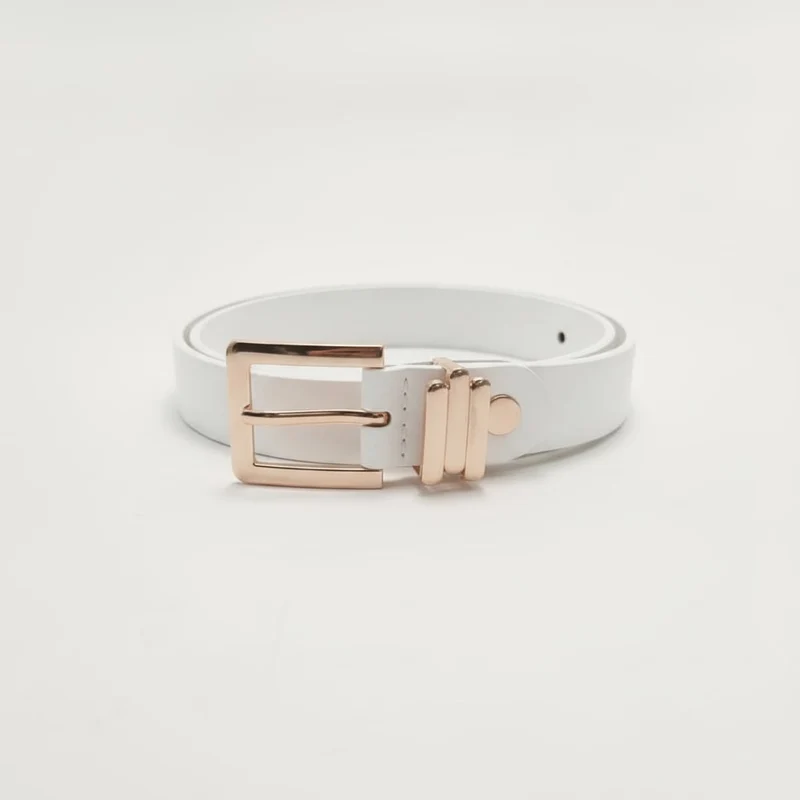Cintura donna liscia 2,5 cm - Bianco