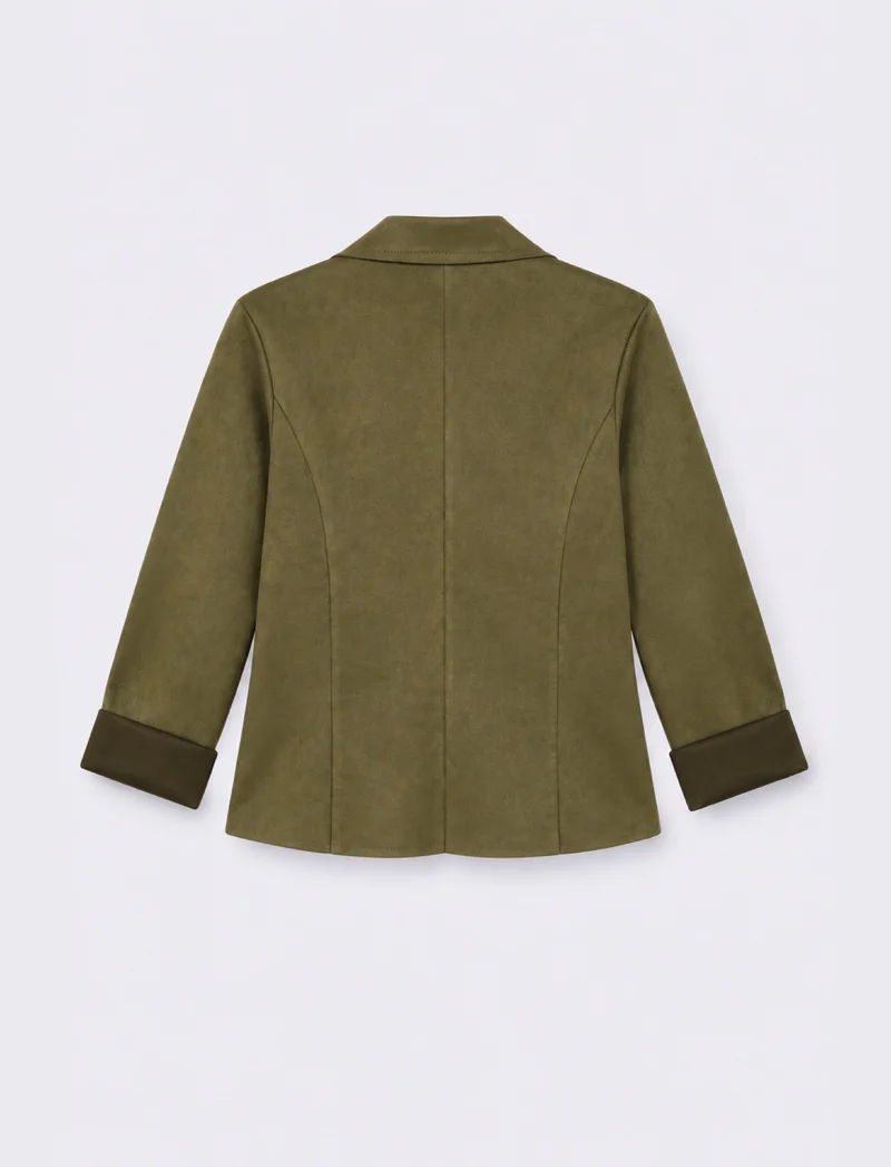 Giacca monopetto effetto suede - Kaky 1
