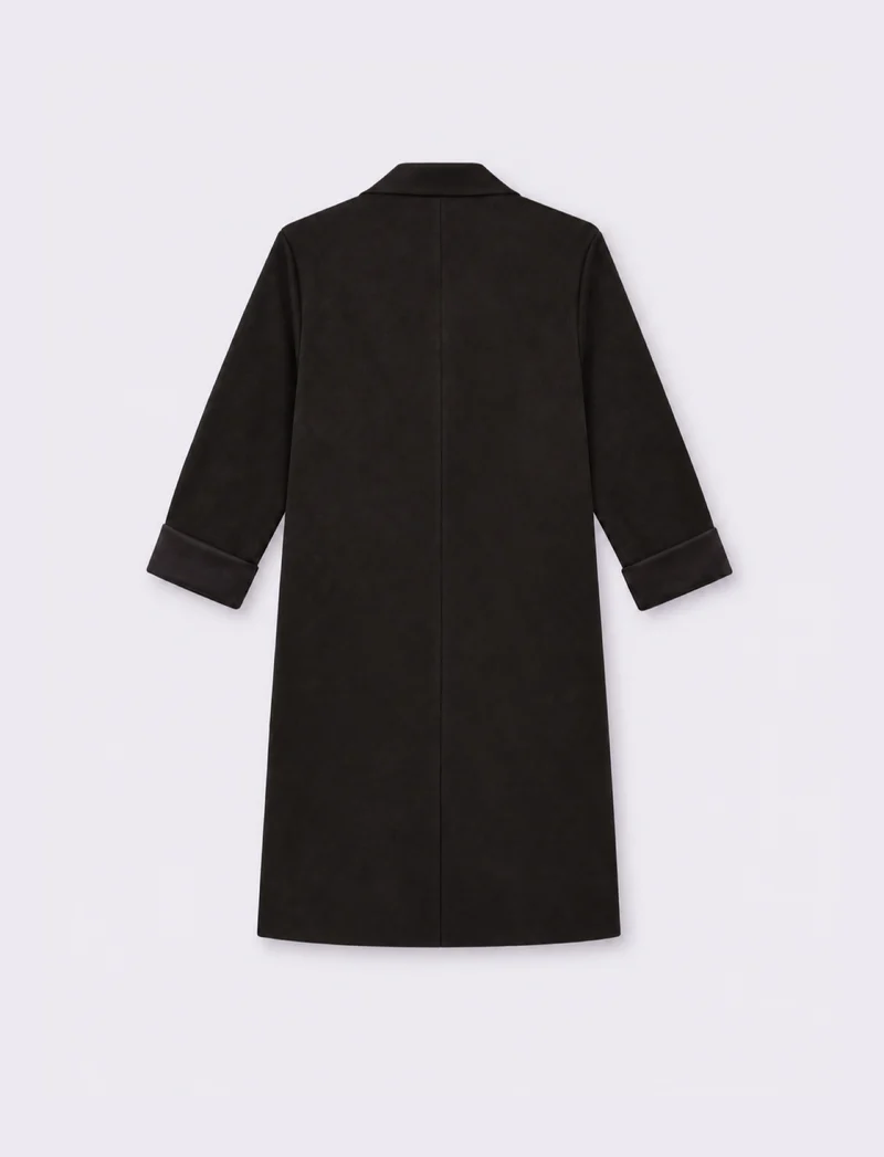 Trench effetto suede - Nero