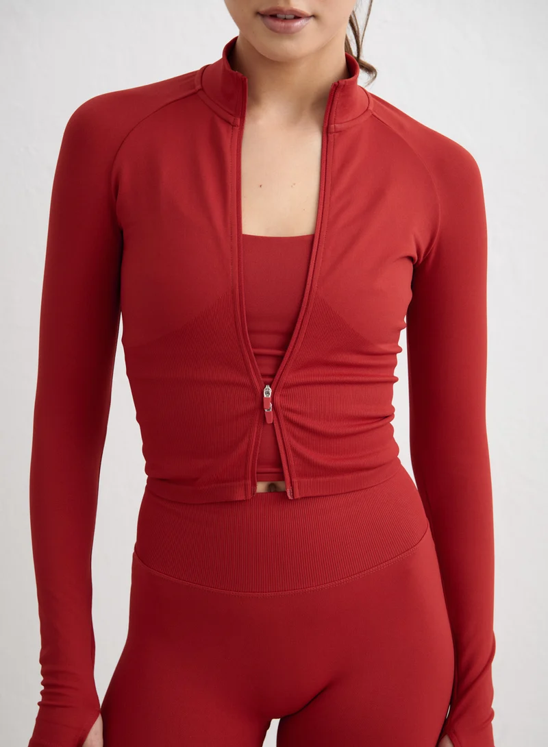 Cayenne Shape Seamless Zip Jacket