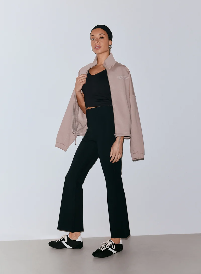 Black Luxe Kick Flare Leggings