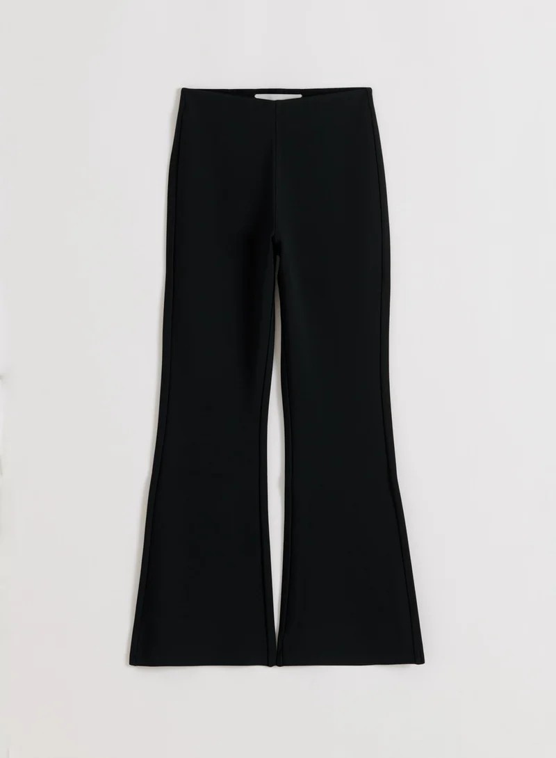 Black Luxe Kick Flare Leggings