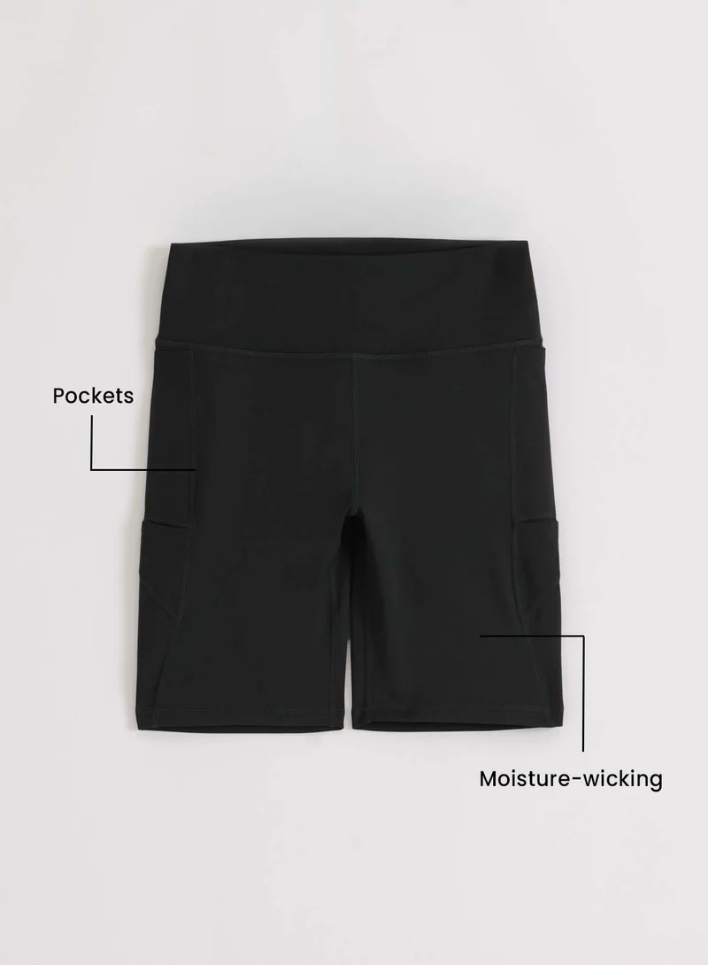Black Running Biker Shorts