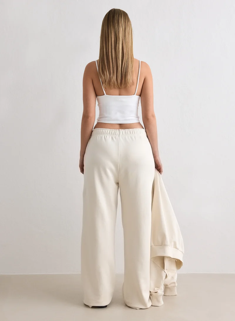 Cream Chunky Terry Sweatpants