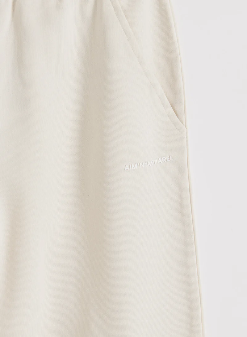 Cream Chunky Terry Sweatpants