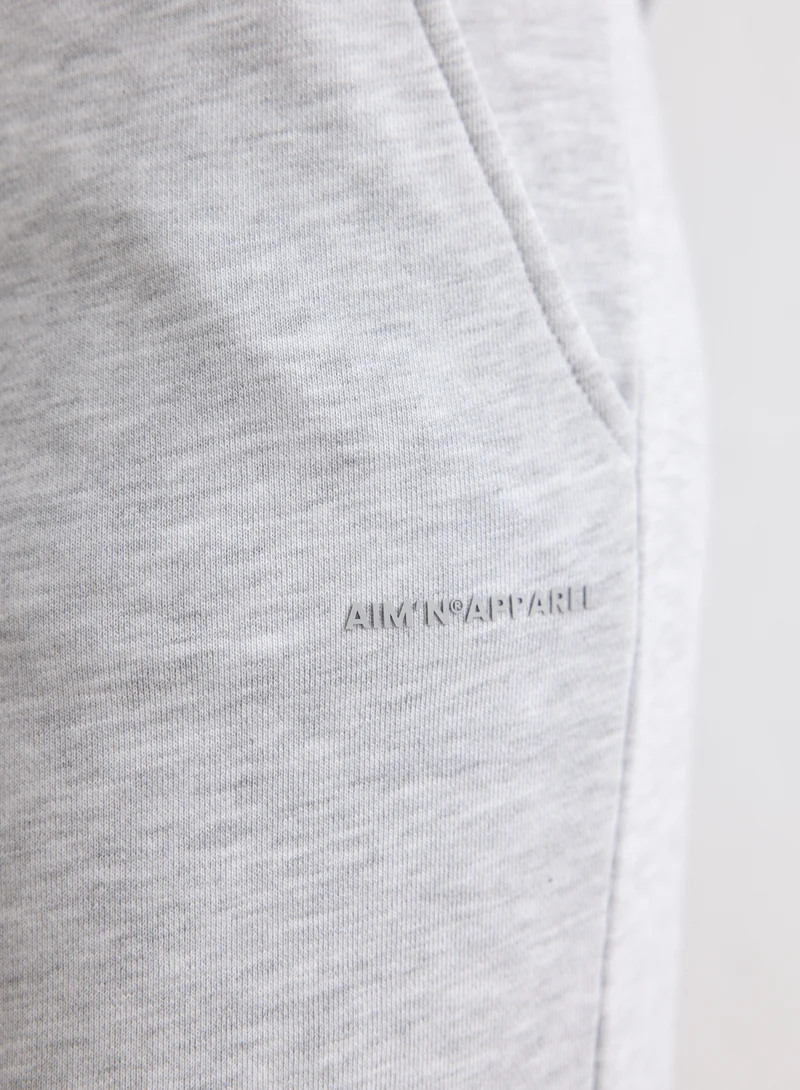 Light Grey Melange Chunky Terry Sweatpants
