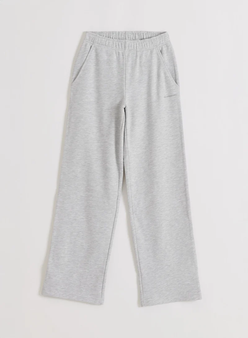 Light Grey Melange Chunky Terry Sweatpants