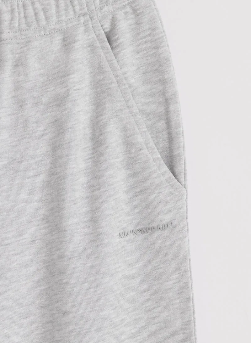 Light Grey Melange Chunky Terry Sweatpants