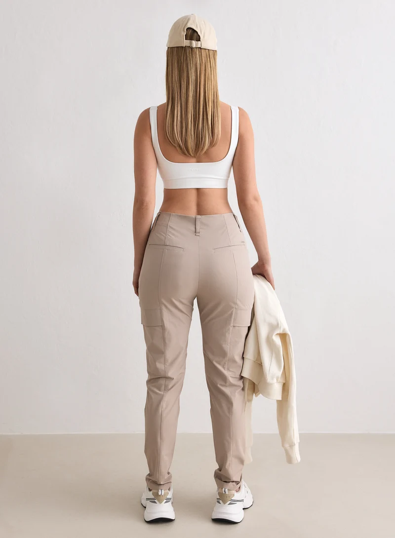 Dark Clay Straight Leg Cargo Pants