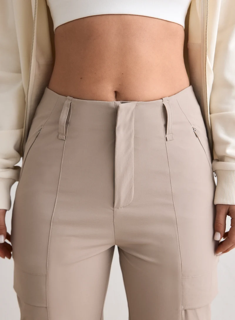 Dark Clay Straight Leg Cargo Pants